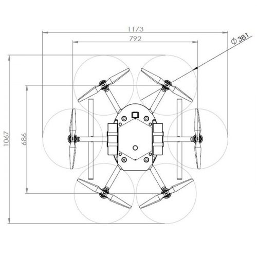 PF2-Survey 撮影・計測・測量用ドローン 寸法図