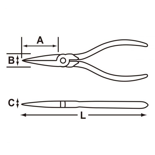 ダックビルプライヤー J227Gの図面