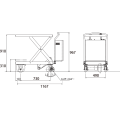 ダンディリフト 500kg 電動油圧式リフト台車 ML500S-UD（電動走行なし） 寸法図を表示する