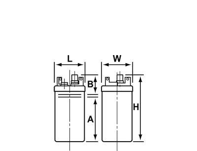 ベント据置鉛蓄電池 外形図