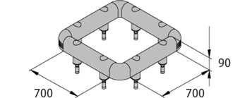 COPRO 150 700X700 寸法図