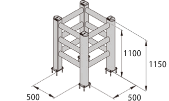 TOWER 150 500X500 寸法図