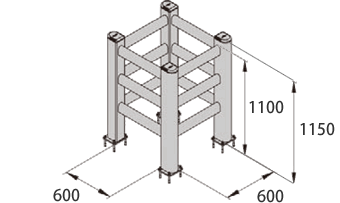 TOWER 150 600X600 寸法図