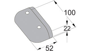 エンドカバー（フラット用） WPT 100 寸法図