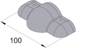 エンドカバー（クッション用） WPTS 100 寸法図